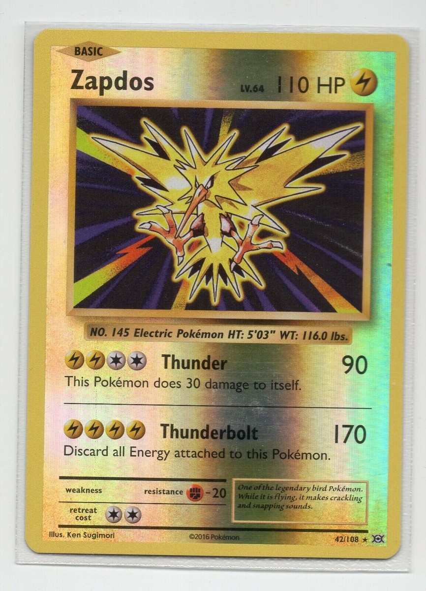 Pokémon TCG Zapdos XY Evolutions 42/108 Reverse Holo Holo Rare | eBay