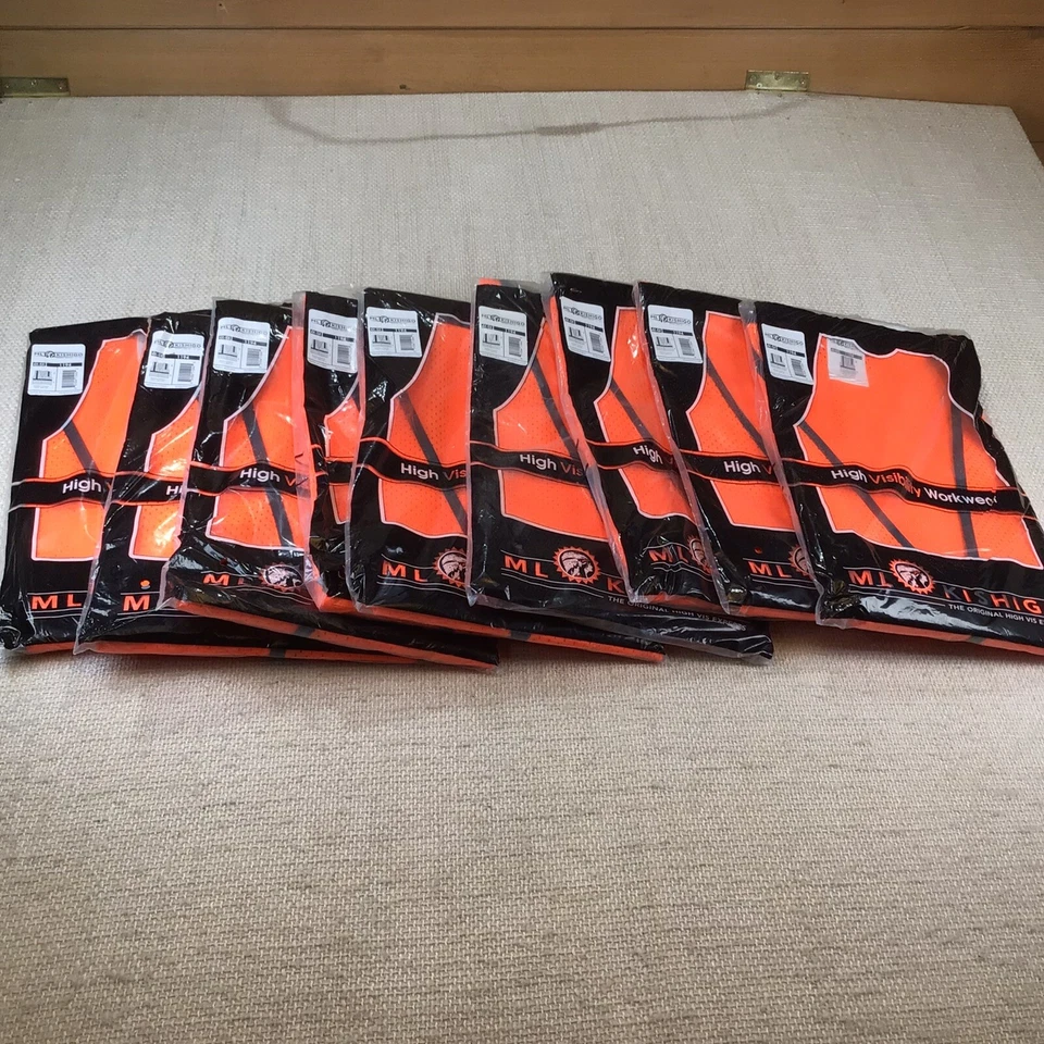 Lot Of 9 -ML Kishigo - Mesh Reflective Safety Vest - 1194 Size 4X-5X NEW SEALED! - Image 3 of 4