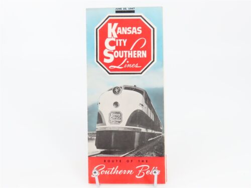 KCS Kansas City Southern "Route Of The Southern Belle" Time Tables June 22, 1947