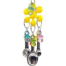 1015 Spoon Shine Paci - Handcrafted Deluxe Shiny Colorful Wiggling Bird Cage Toy