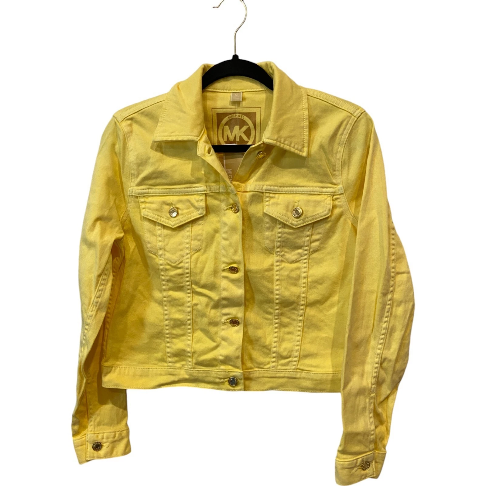 Giacca donna Michael Kors basic media gialla elasticizzata cropped outdoor nuova con etichetta