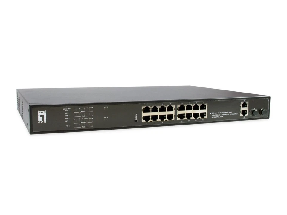 Switch GEP-2021 20-Port Gigabit PoE Level One