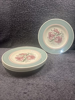 6 x Vintage Susie Cooper Rosa Tigerlilie Lilien Salatteller 8''