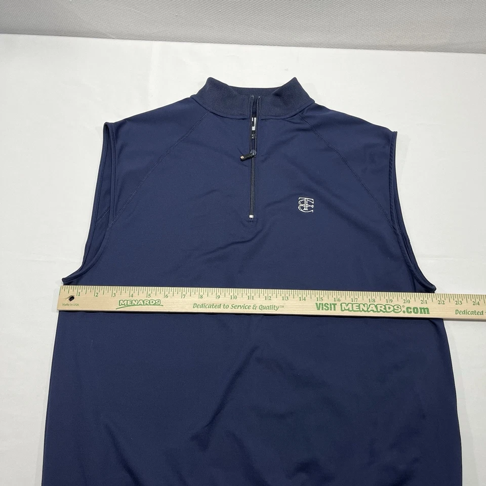 FootJoy Vest Mens Medium Blue 1/4 Zip Golf Performance Stretch Outdoor TCC Logo - Image 4 of 4