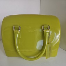 Borsa porta caramelle Furla giallo verde lime ottime condizioni borsa gelatina 