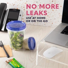 Plastic Food Deli Containers With Twist Top Lids - 32 Oz 3 Pack Soup & Storage