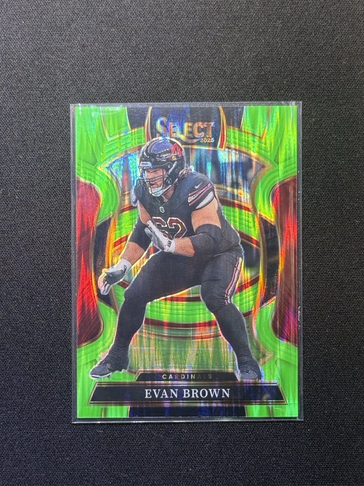 2025 Panini Select - Concourse Evan Brown #24 Neon Green Shock Prizm /699 (RC)