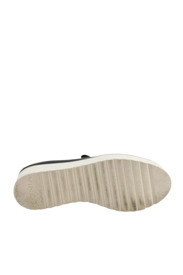 Mocasines Vince para mujer de cuero con punta redonda sin cordones con plataforma negros talla 38,5 8,5 Foto 3 de 4