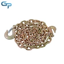 Tow Chain W/ Grab Sling Hooks 3/8In×8FT G70 Transport Chains Binder Chain 6600Lb
