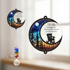 Memorial Suncatcher - Moon Chair Ornament - Sympathy Gift for Loss of Loved O...