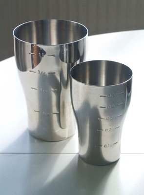WMF Design Messbecher 2er Set   Defne Koz & Marco Susani   Edelstahl   Vintage