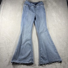 We The Free People Jeans Women  s 28 Blue Venice Flare Pull On Denim Boho 2806