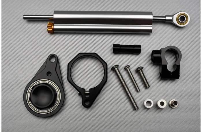 Kit amortisseur de direction en alu noir avec fixation pour moto Suzuki GSXR 600 de 2008 à 2010