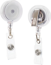50-Pack Retractable Badge Reels   Alligator Clip Badge Reel with Swivel Hook  B