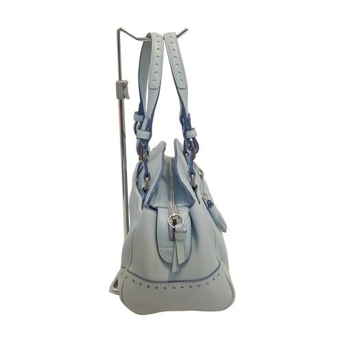 Auth COACH Pebbled Leather Satchel 5031 Light Blue Leather - Handbag - Picture 2 of 8