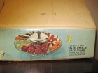 Kromex Lazy Susan Glass Tray & Casserole w/Chrome Cover on Ball-Bearing Base NIB — photo 7