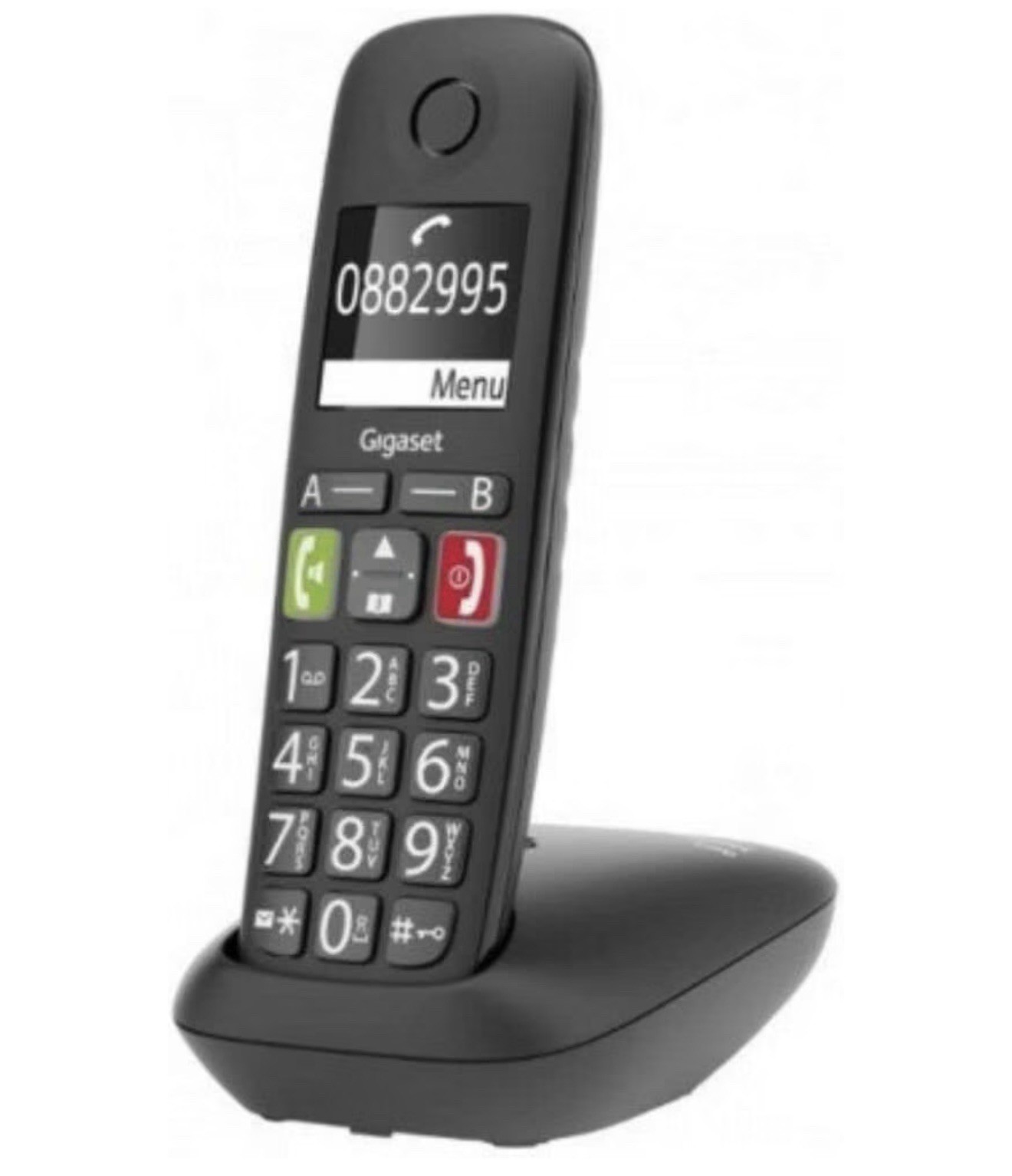 Telefono Cordless Gigaset E290 Vivavoce Rubrica 150 Numeri, Sveglia, Nero