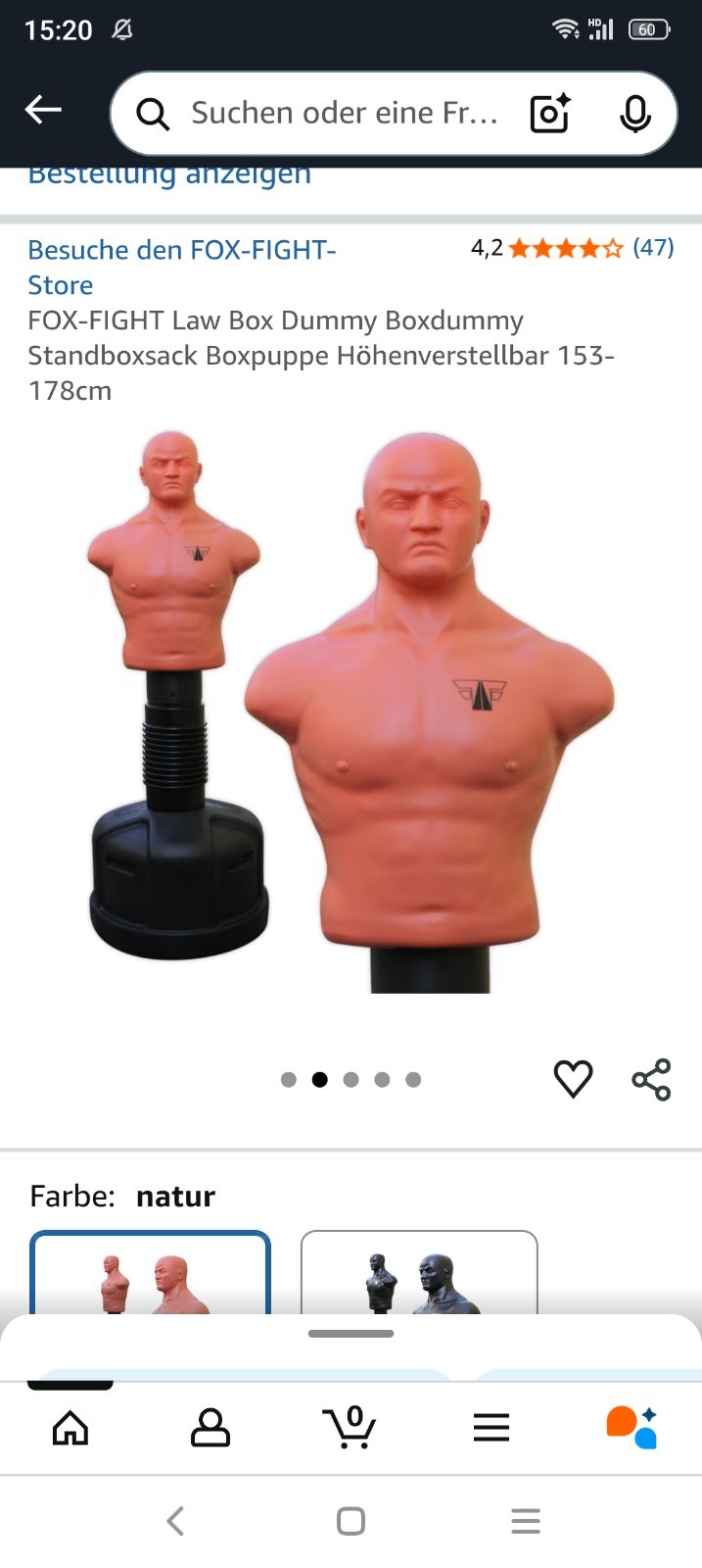 FOX-FIGHT Box Dummy Korper Hohenverstellbar Standboxsack Boxpuppe Boxdummy Dammy