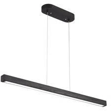 71" Black Linear Pendant Light Wooden Led Linear Pendant Light Fixtures Ceili...