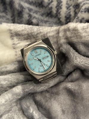Citizen Men's Zenshin Watch Super Titanium Eco Drive, Turquoise Dial, AW0130-85M