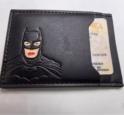 Leder Kartenetui mit Batman Maske - Kartenetui Held personalisiert