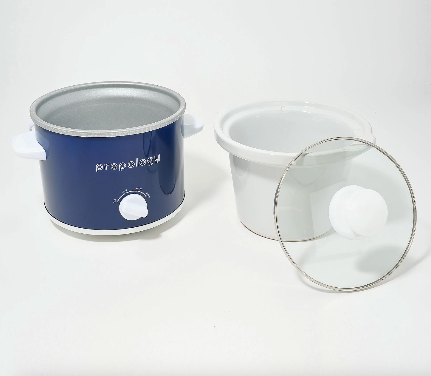 Prepology 2-qt Compact Slow Cooker with Glass Lid & 12 Recipes