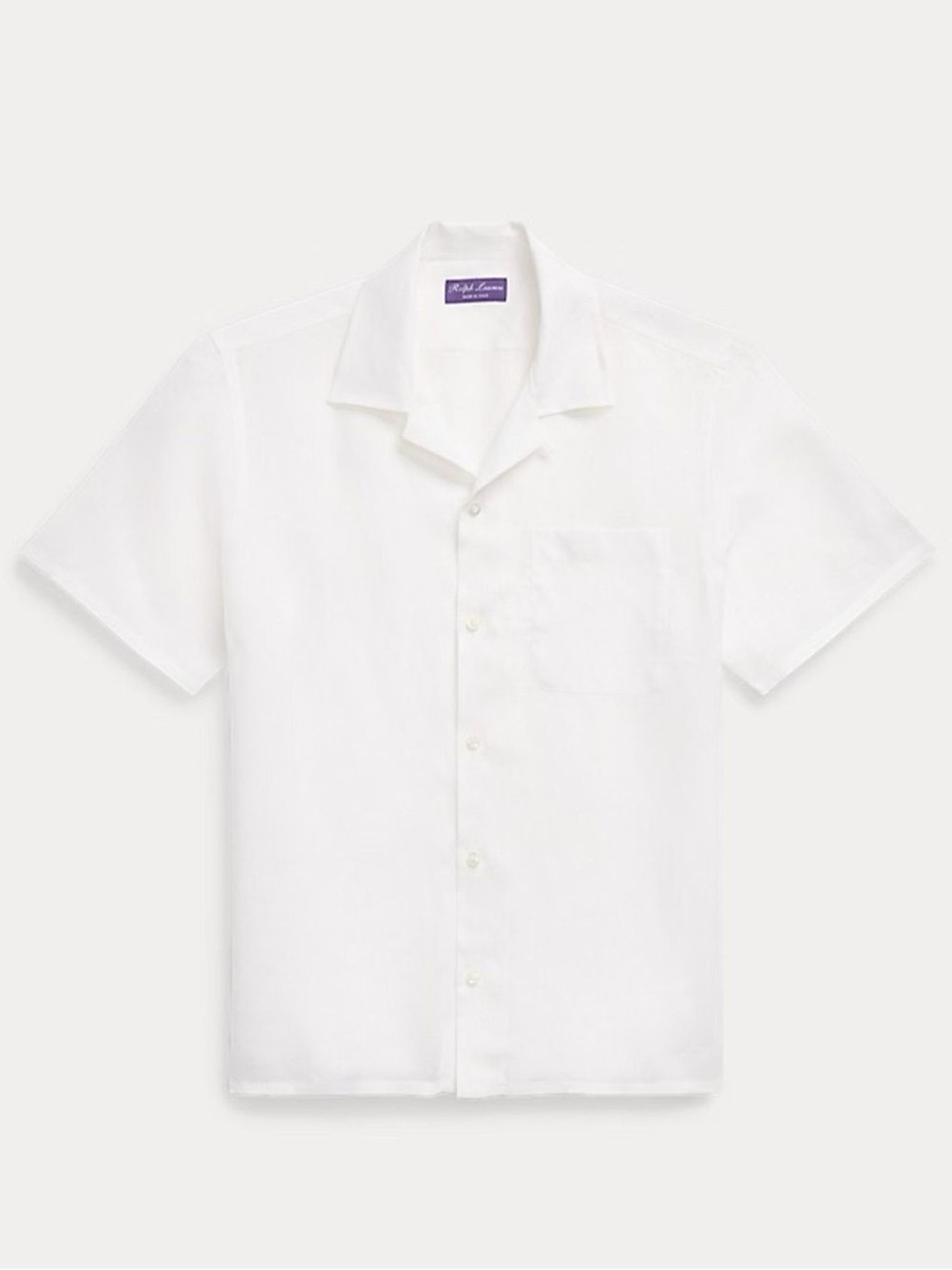 Ralph Lauren Purple Label White Linen Camp Shirt, XL | eBay