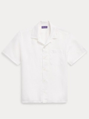 RALPH LAUREN PURPLE LABLE リネン 半袖シャツ Ralph Lauren Purple Label White Linen Camp Shirt, XL | eBay