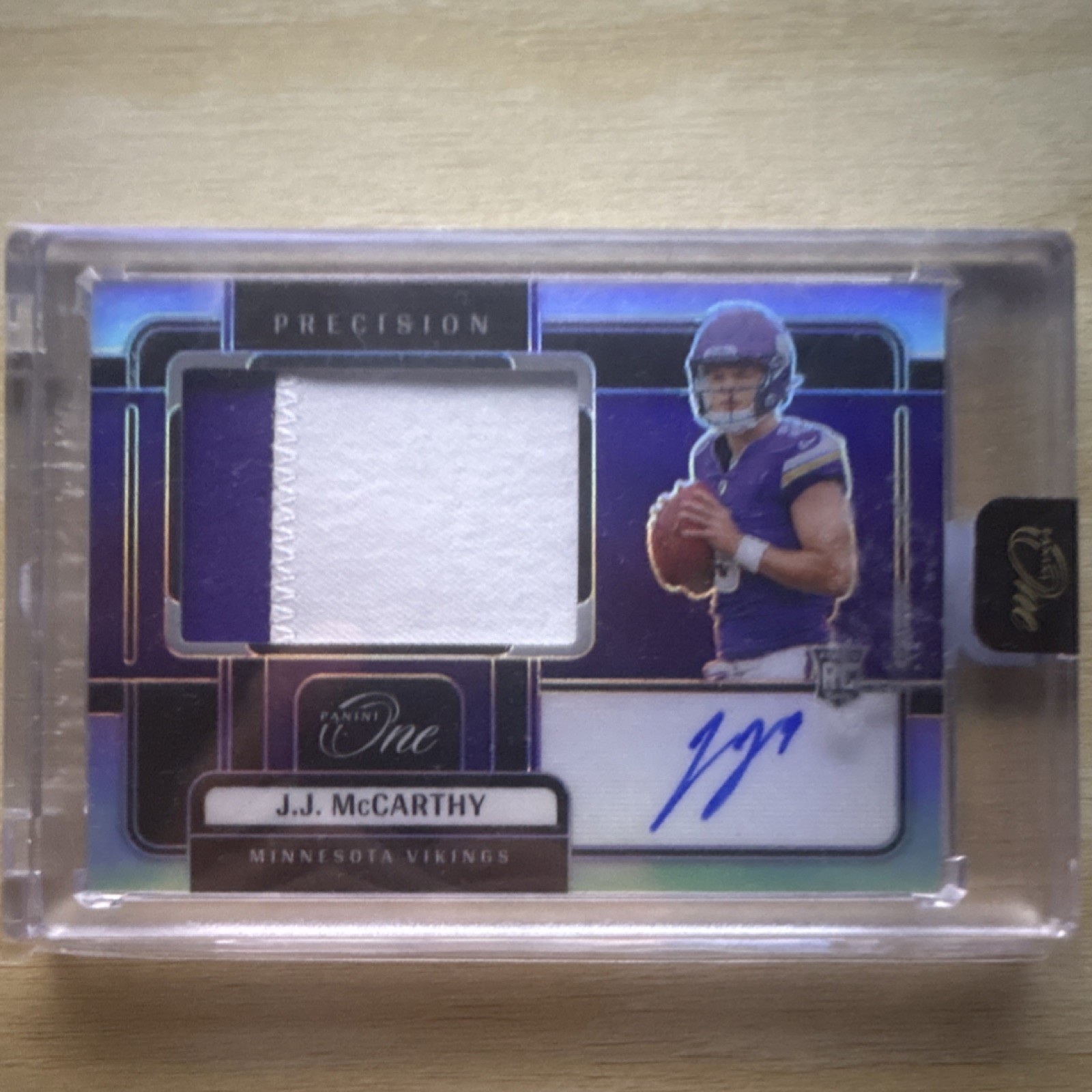 Panini One 2024 Precision Rookie Patch Auto J.J. McCarthy Vikings /99 #301