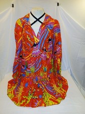 Farm Rio Magick Forest Orange And Multicolored Mini Dress