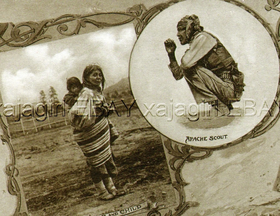 Indio Pima y Apache en Arizona, c1912 impresión de colotipo antiguo Foto 2 de 4