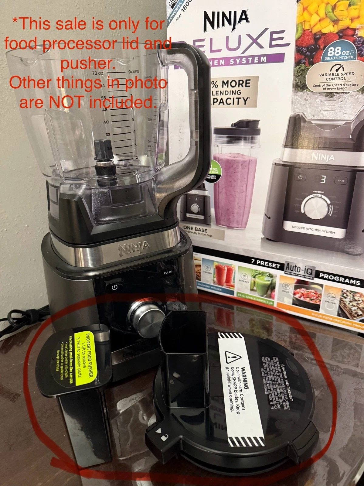 Replacement LID and PUSHER for 9 cup Food Processor Ninja Deluxe System CO905KS
Opens in a new windo
