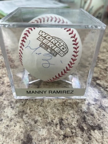 MANNY RAMIREZ “04 WS MVP”  “24” SIGNED AUTOGRAPHED MLB BASEBALL RED SOX BECKETT