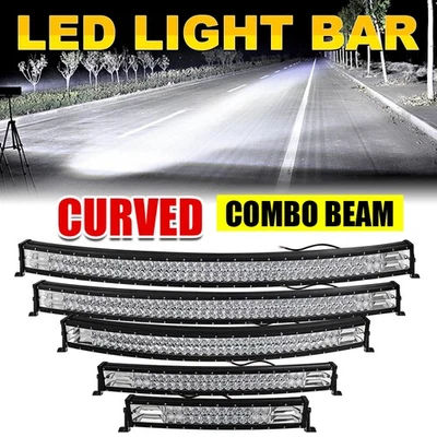 32" 42" 52" Barre de Travail LED Rampe Courbée Spot FLood pour ATV 4x4 Camion - Photo 1/4