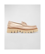  650 Pedro Garcia Sebas Lug Penny Loafer CHUNKY WHITE GOLD LEATHER 37 DC12 