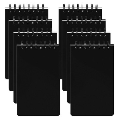 Thboxes 8 Pack Pocket Notebooks, 3 x 5 Spiral Notepads Mini Notebook 60 Black 