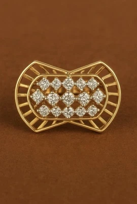 Cocktailring 14 Kt Gelbgold-0,86 Natürlichen Diamant- IGI Zertifikat- 4,68 Gramm - Bild 1 von 4