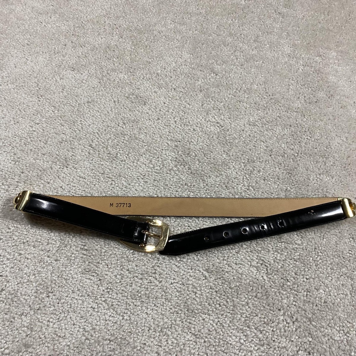 Vintage Brighton Black Leather Belt Womens M Gold Buckle  display picture 3
