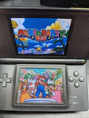 Black Nintendo DS Lite Handheld Game System w/ Stylus and Charger Mario Party DS