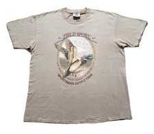 Vintage 90s Lee Field Sport Hunting Size XL Mens USA Made Brown T-Shirt Duck Fly