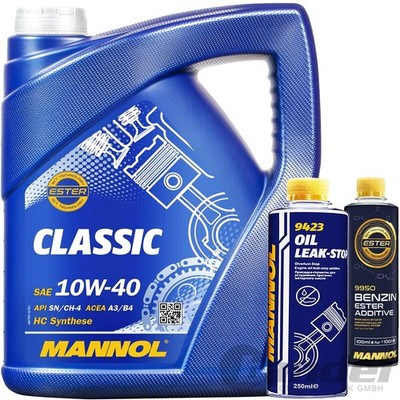 5L MANNOL CLASSIC ÖL 10W40 für VW AUDI SKODA+OIL LEAK-STOP+BENZIN ESTER ADDITIV