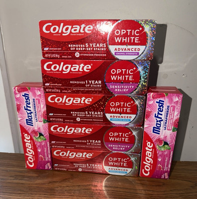Colgate Optic White Advanced Toothpaste Enamel Safe Sensitivity Relief 3.2 oz
