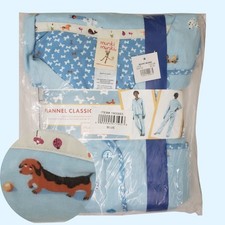 Munki Munki Flannel Pajama Set XXL Dogs Long Sleeve Top/Pants Blue NWT