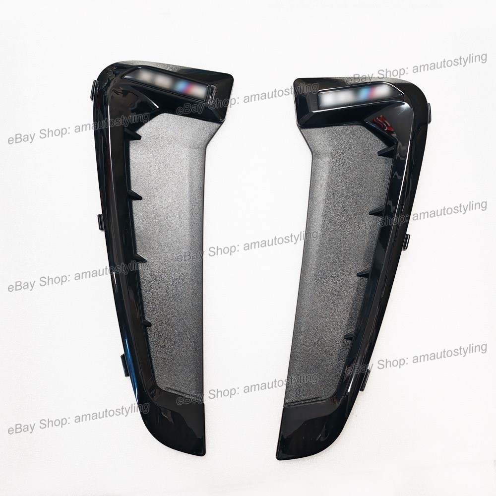 For 2015-2019 BMW F16/F86 X6 M Side Air Vents Fender Grilles Trims Gloss Black