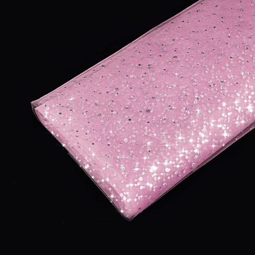 54" by 10 Yards Glitter Tulle Fabric Rolls for Wedding Birthday Party Baby Sh...
