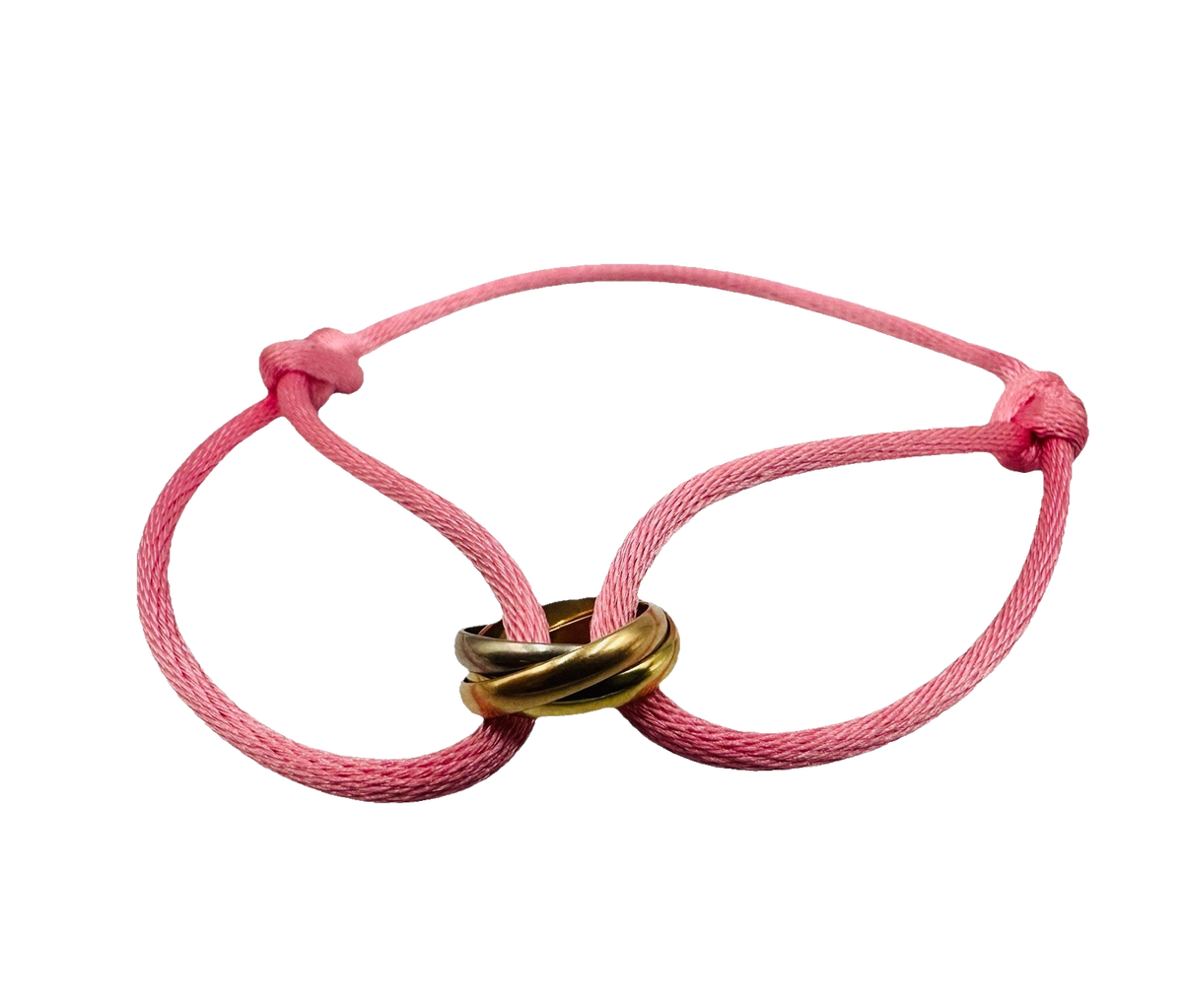 Cartier Trinity 18K Tri-Color Gold Pink Cord Adjustable Bracelet