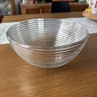 Rare 1930 Anchor Hocking Manhattan Clear Large 10" Salad Fruit Bowl Ribbed