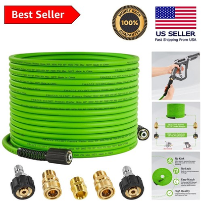 #ad High Performance 3600 PSI Pressure Washer Hose 50 FT Kink Free amp; Non Marking $63.39