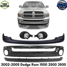 Front Bumper Primed Fog Lights Kit For 2002-2005 Dodge Ram 1500 2500 3500