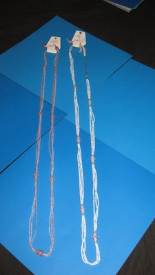 2 Austrian Crystal Necklaces. 23'' long. New Nice